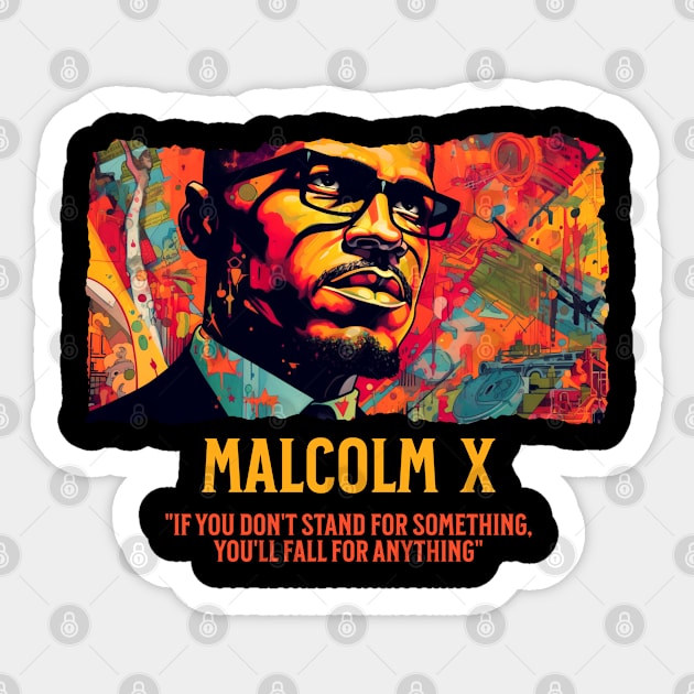 Malcolm X, Black History, Comic Style Sticker by UrbanLifeApparel